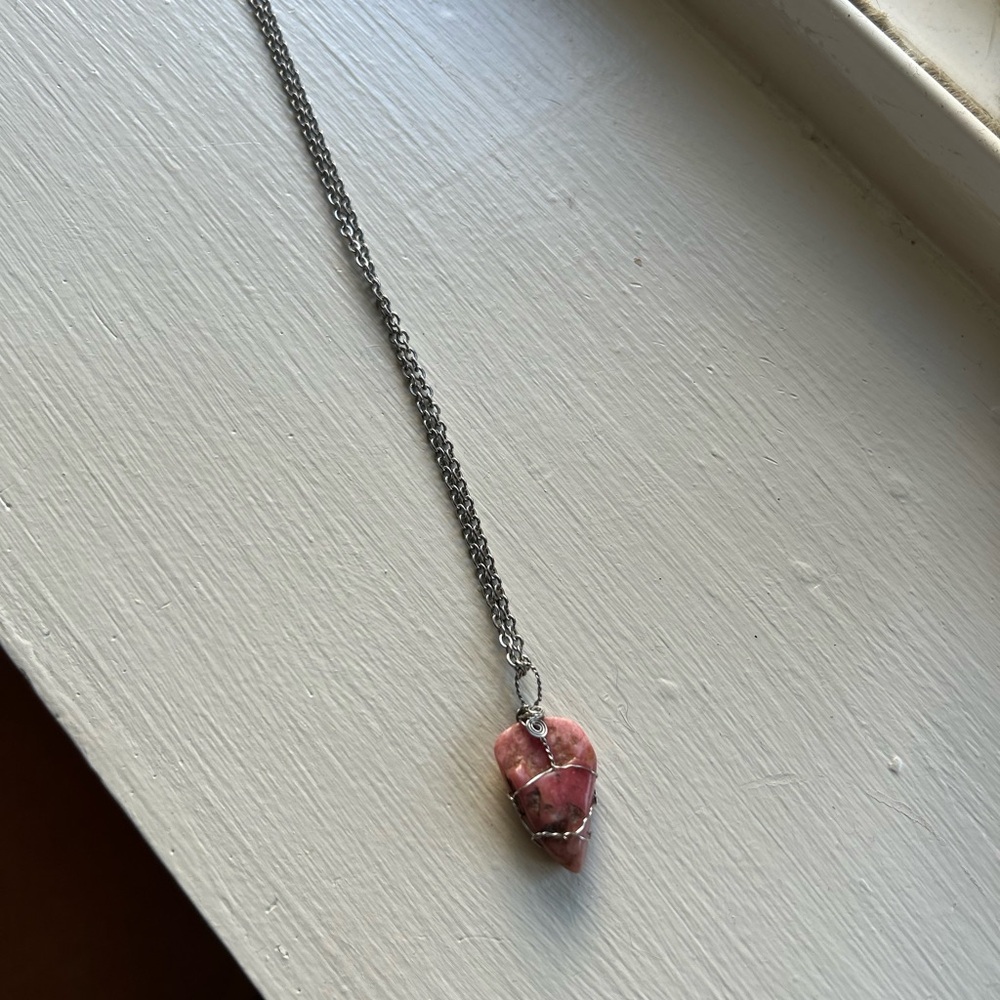 Pink Stone Pendant Necklace